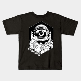 Chainlink DeFi LINK Cryptocurrency Astronaut Kids T-Shirt